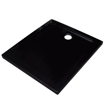 Rectangular ABS Shower Base Tray Black 80 x 90 cm