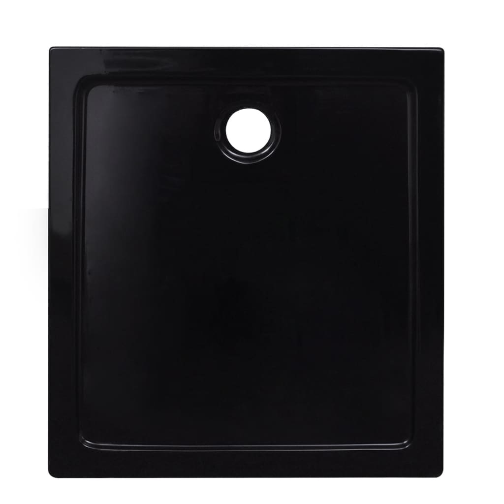 Rectangular ABS Shower Base Tray Black 80 x 90 cm