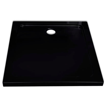 Rectangular ABS Shower Base Tray Black 80 x 90 cm
