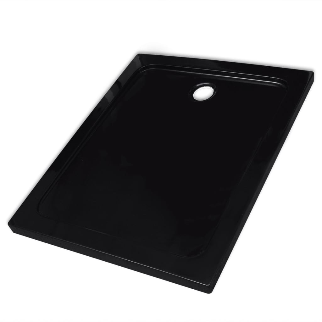 Rectangular ABS Shower Base Tray Black 80 x 100 cm