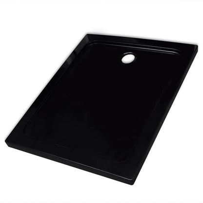 Rectangular ABS Shower Base Tray Black 80 x 100 cm