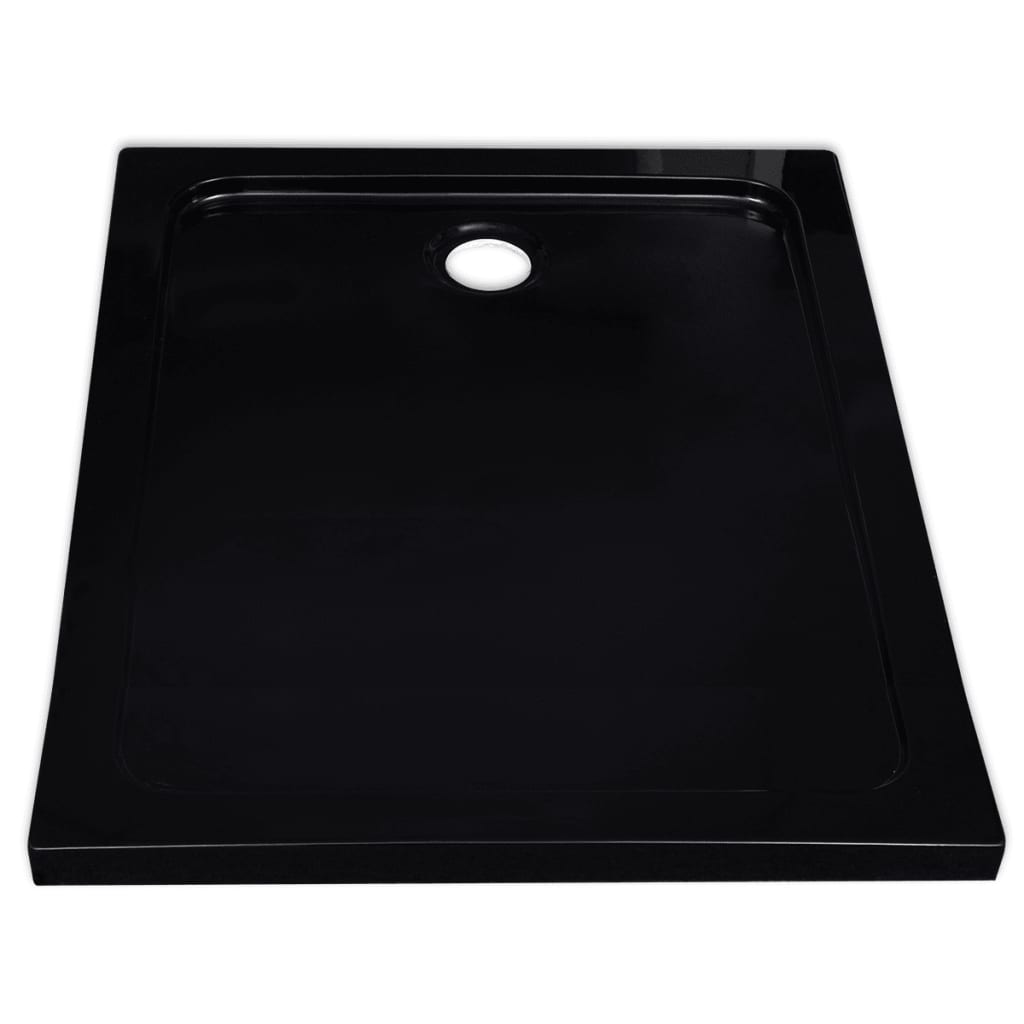 Rectangular ABS Shower Base Tray Black 80 x 100 cm