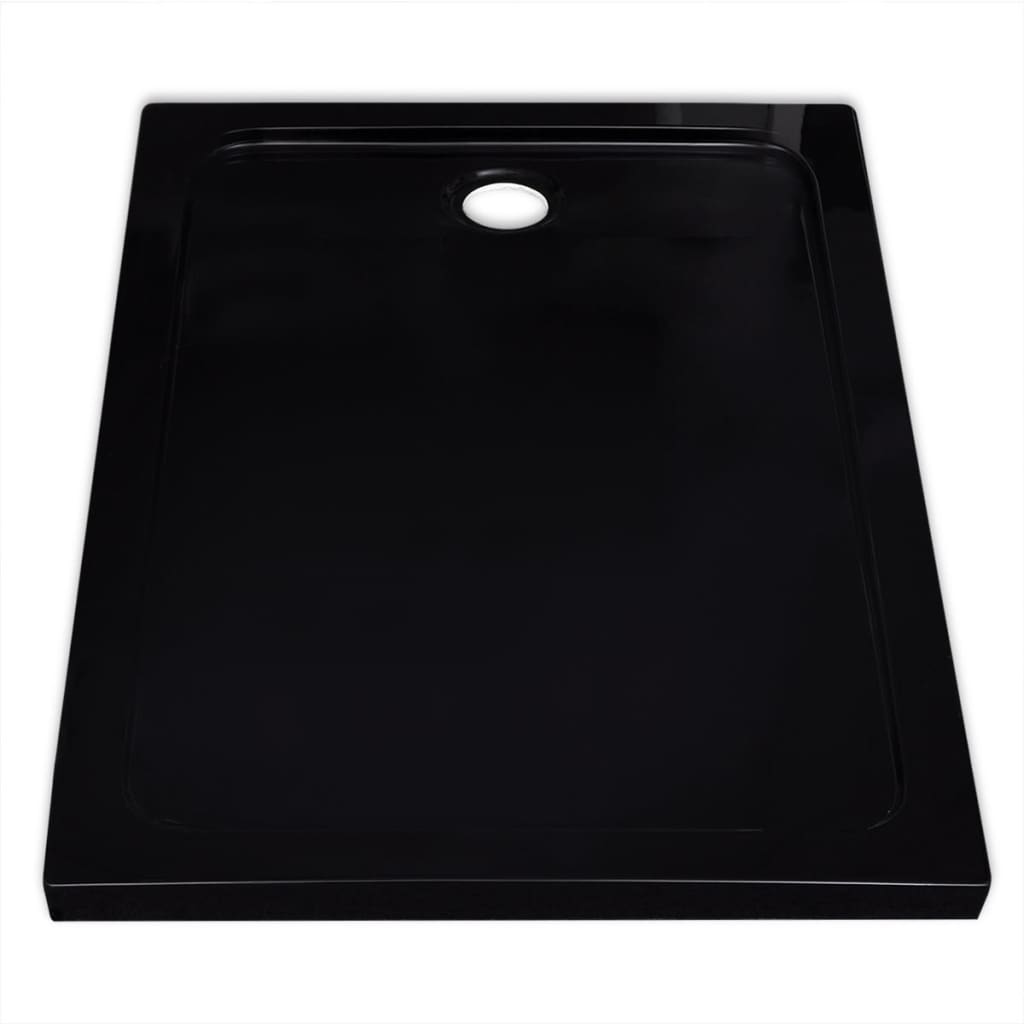 Rectangular ABS Shower Base Tray Black 80 x 110 cm