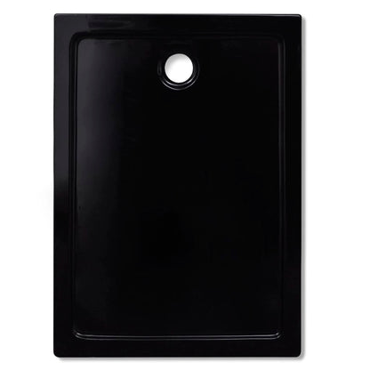 Rectangular ABS Shower Base Tray Black 80 x 110 cm