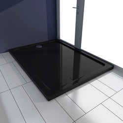 Rectangular ABS Shower Base Tray Black 80 x 110 cm