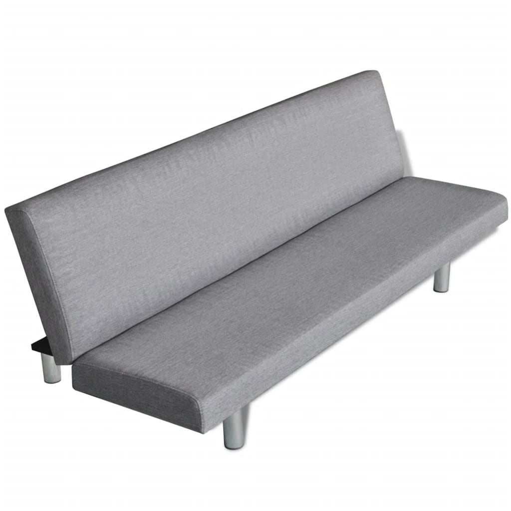 Sofa Bed Light Grey Polyester