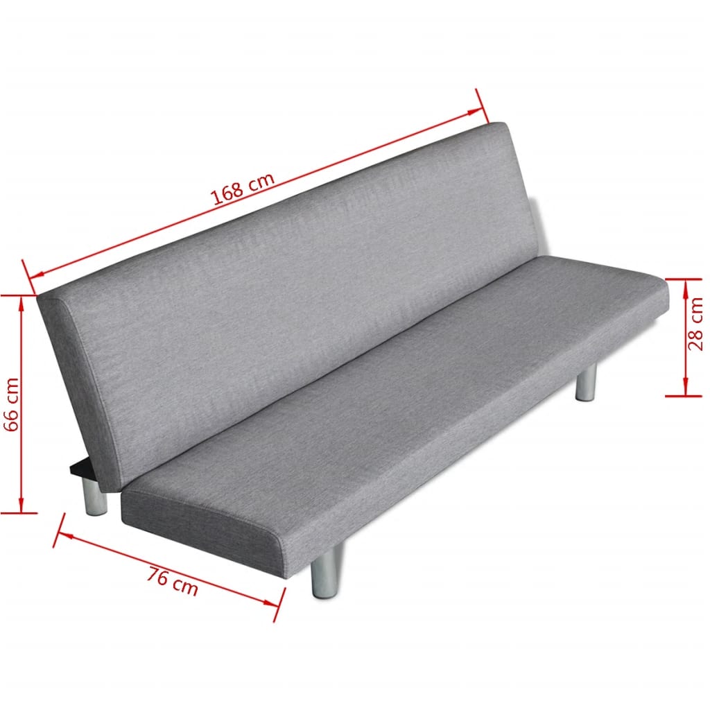 Sofa Bed Light Grey Polyester