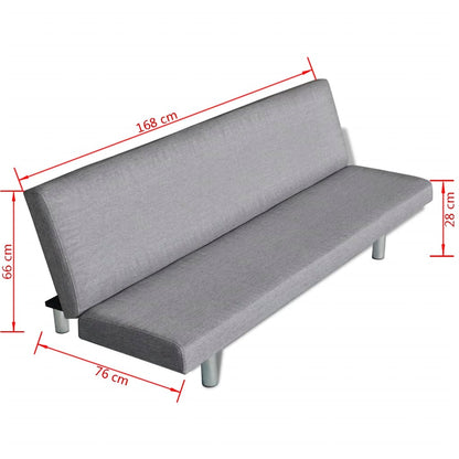 Sofa Bed Light Grey Polyester