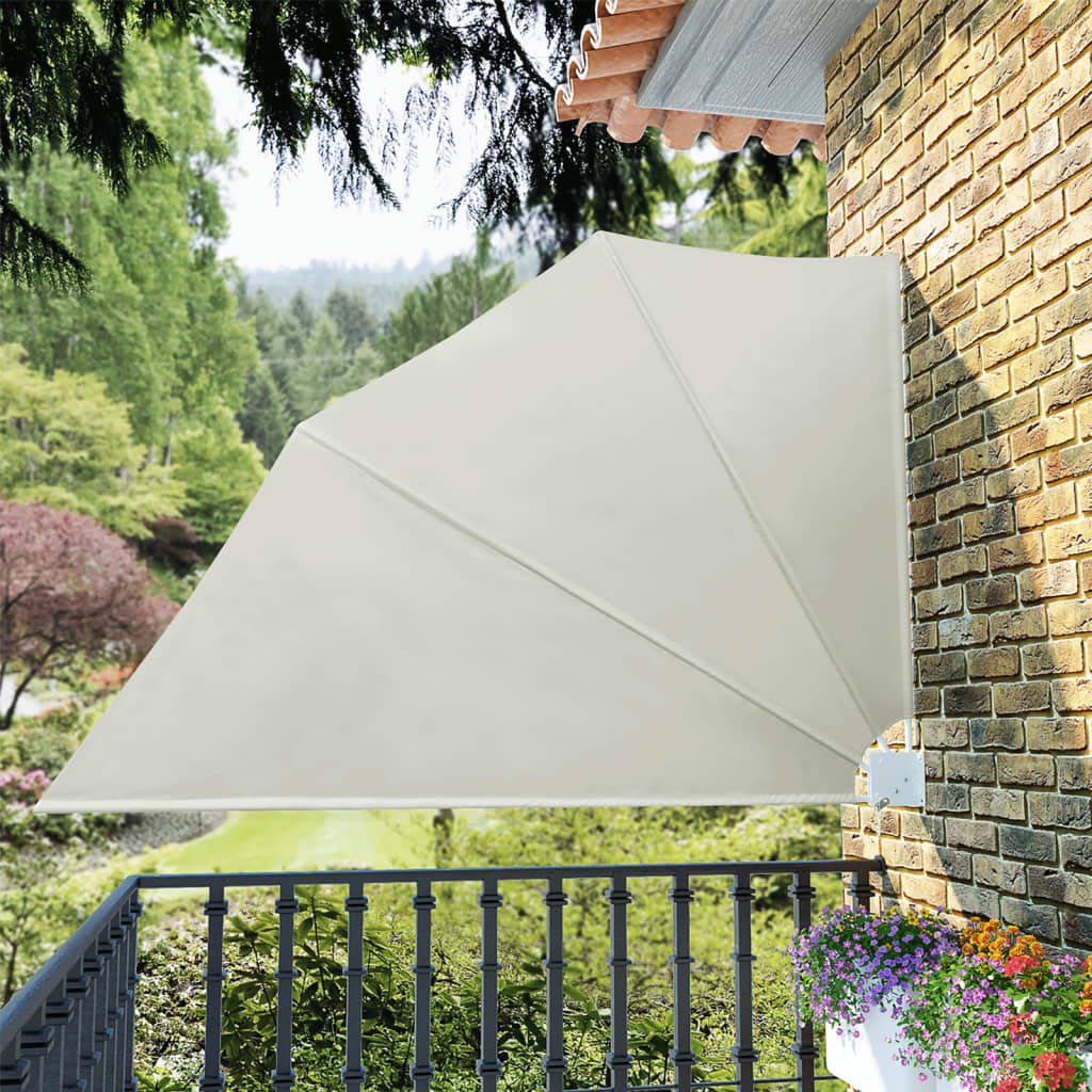 Collapsible Balcony Side Awning Cream 160x240 cm