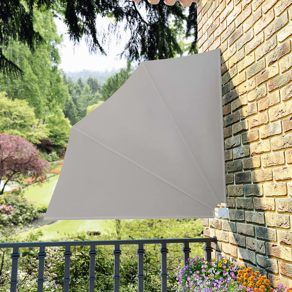  Collapsible Balcony Side Awning Cream 140x140 cm