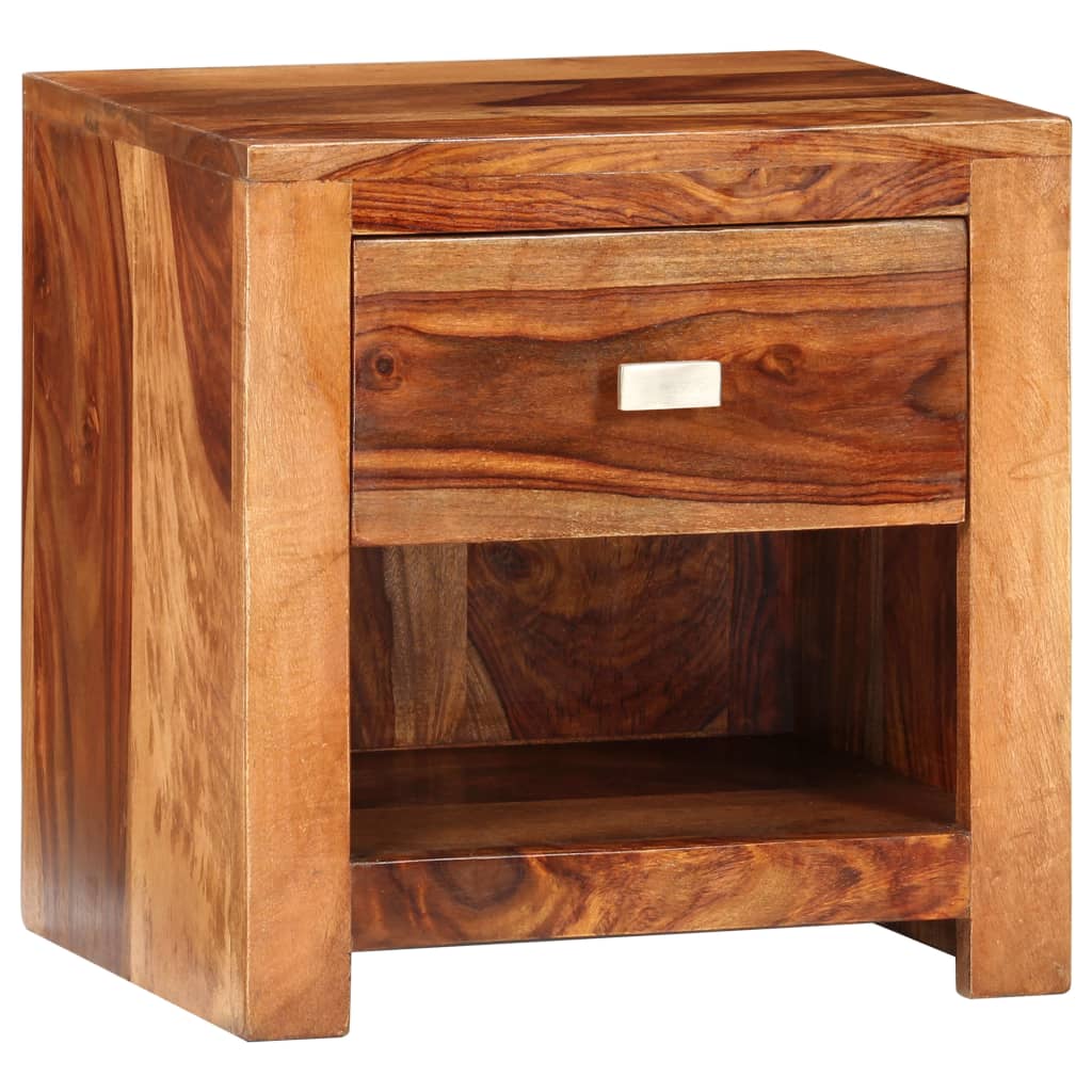Nightstand With 1 Drawer Solid Sheesham Wood