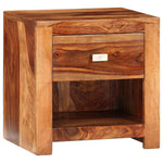 Nightstand with 1 Drawer Solid Sheesham Wood