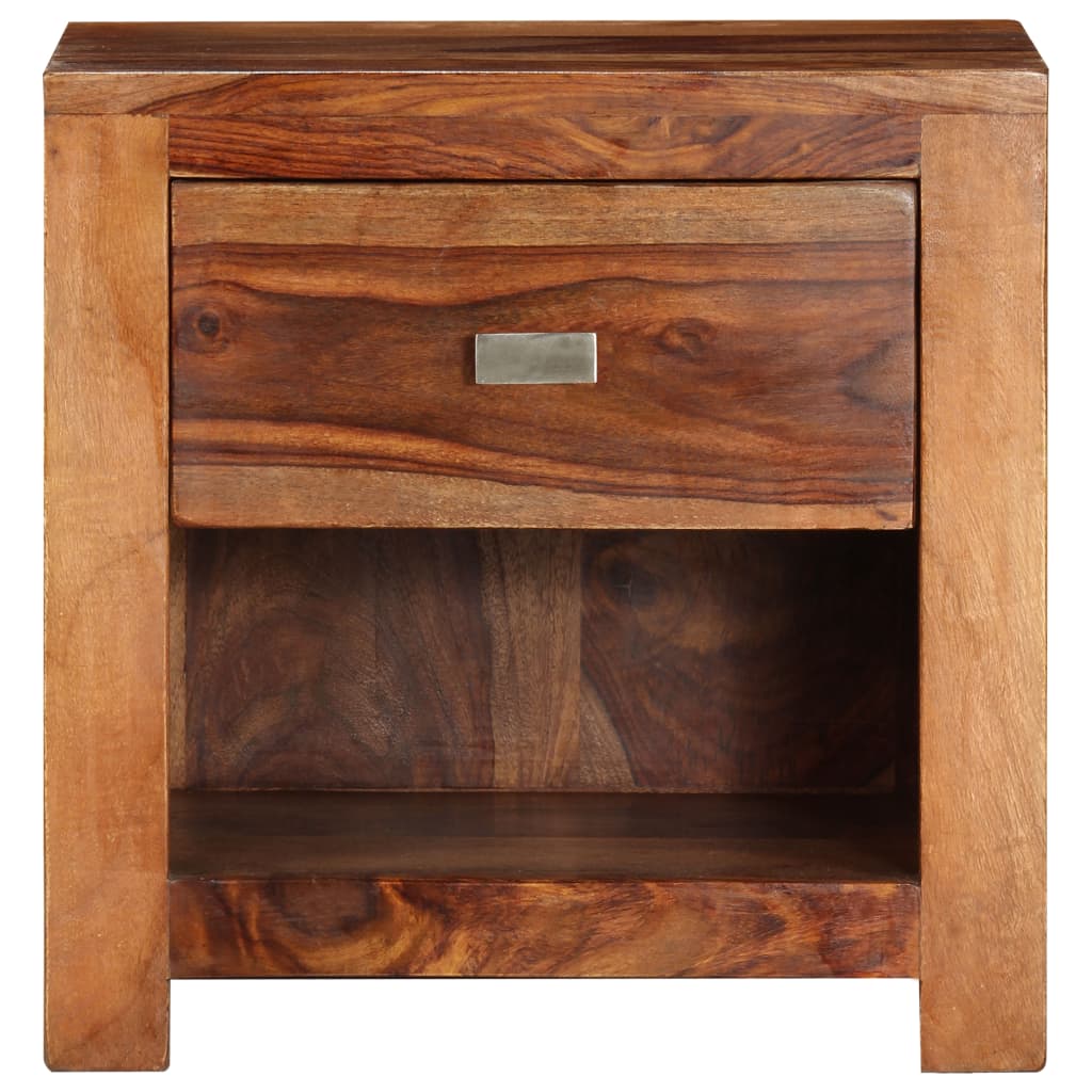Nightstand With 1 Drawer Solid Sheesham Wood