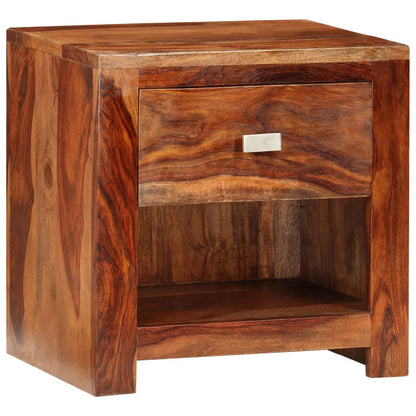 Nightstand With 1 Drawer Solid Sheesham Wood