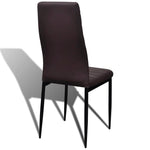 Dining Set Brown Slim Line Chair 6 pcs with 1 Glass Table