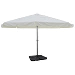 Aluminium Umbrella with Portable Base White