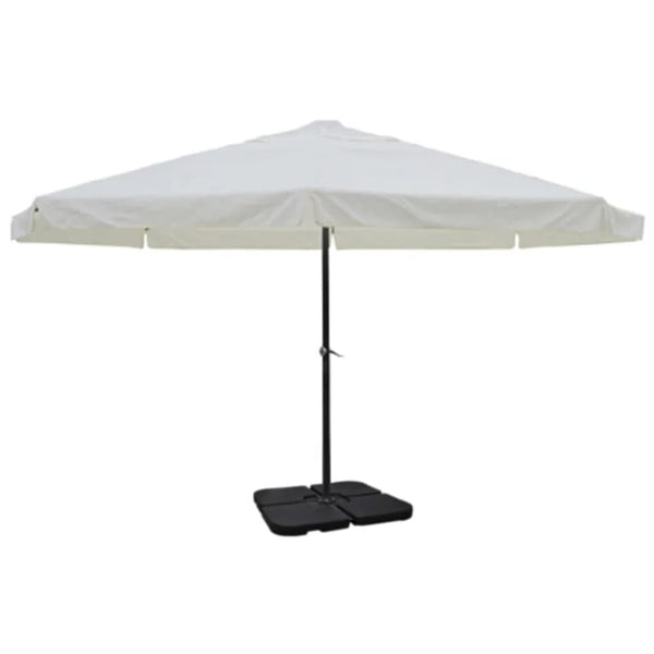  Aluminium Umbrella with Portable Base White