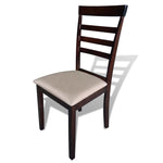 Dining Chairs 4 pcs Brown and Cream Solid Wood and Fabric