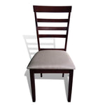 Dining Chairs 4 pcs Brown and Cream Solid Wood and Fabric