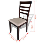 Dining Chairs 4 pcs Brown and Cream Solid Wood and Fabric