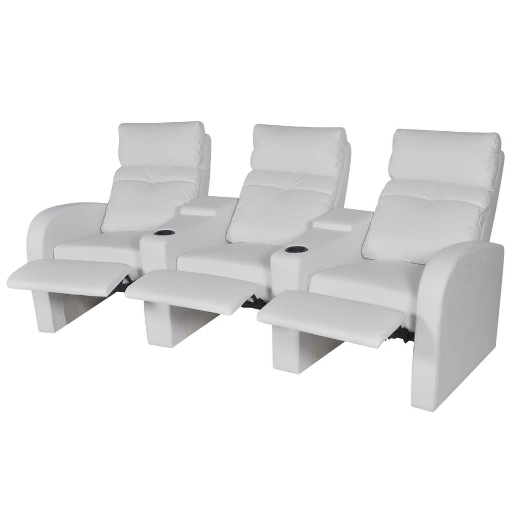 Recliner 3-seat Artificial Leather White
