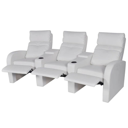 Recliner 3-seat Artificial Leather White