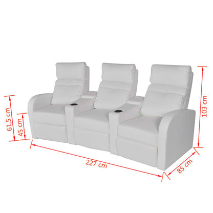 Recliner 3-seat Artificial Leather White