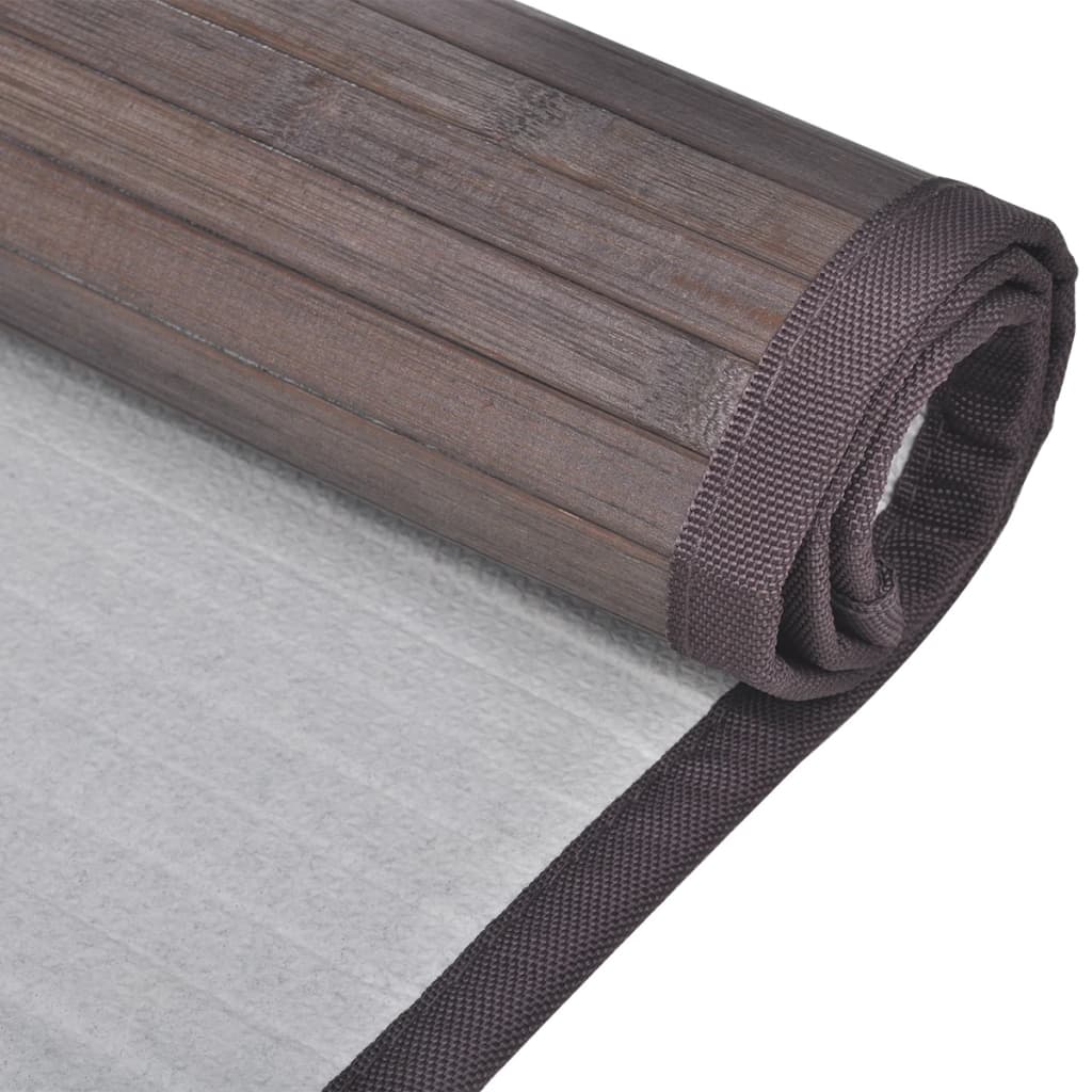 2 Bamboo Bath Mats 40 x 50 cm Dark Brown
