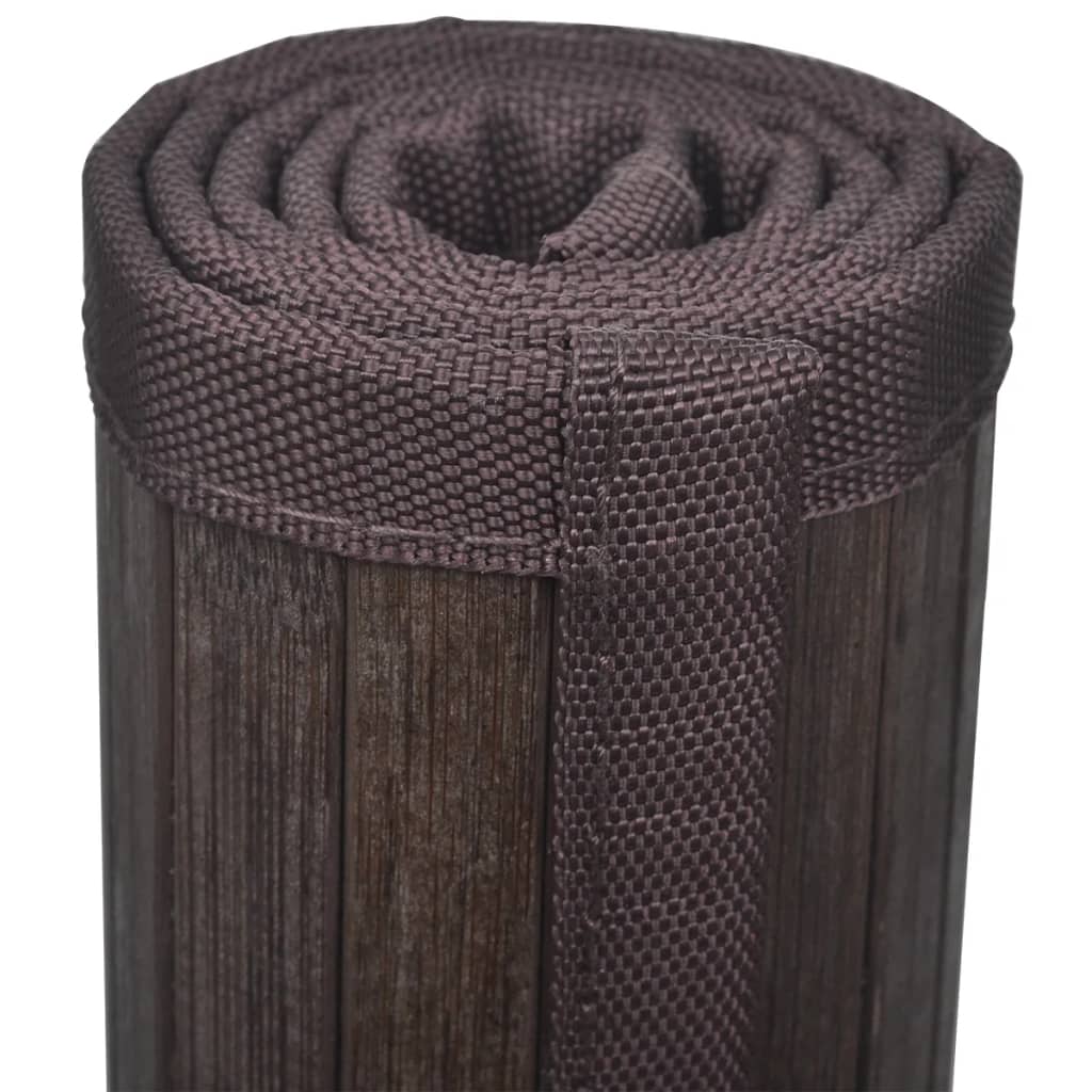 2 Bamboo Bath Mats 40 x 50 cm Dark Brown