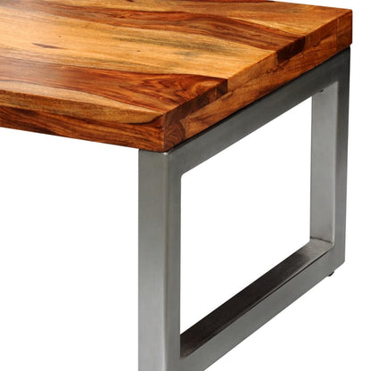 Solid Sheesham Wood Coffee Table With Steel Leg