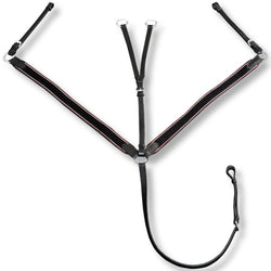 Leather Elastic Breastplate Martingale Adjustable Black Cob