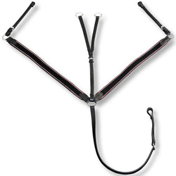 Leather Elastic Breastplate Martingale Adjustable Black Full