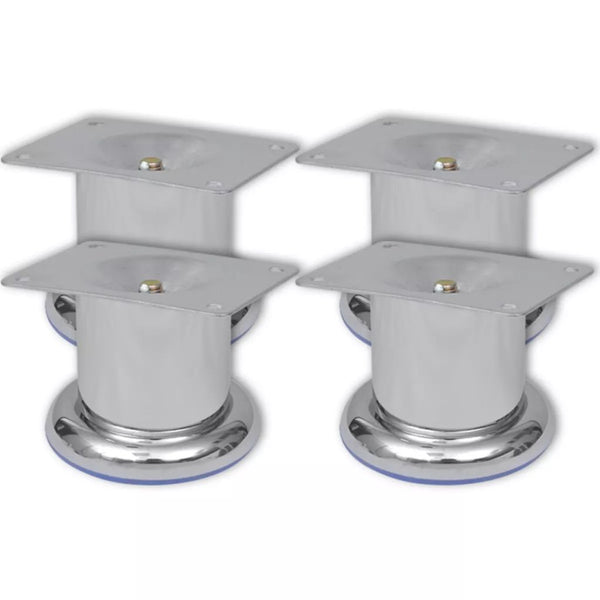  Round Sofa Legs 4 pcs Chrome 60 mm