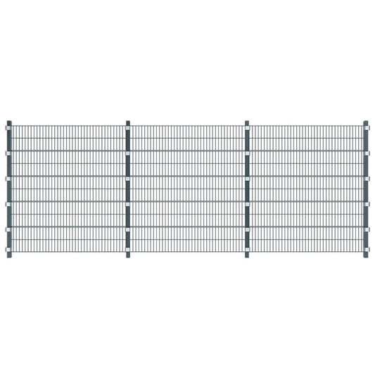 Fence Panel with Posts 6x2 m Anthracite Grey