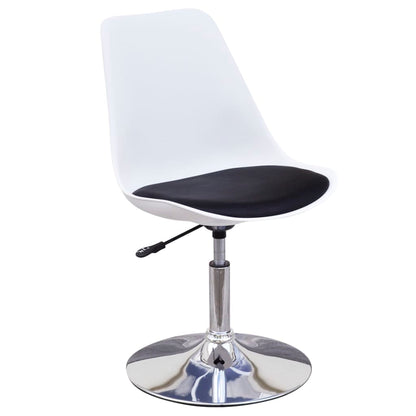Swivel Dining Chairs 2 pcs White and Black Faux Leather