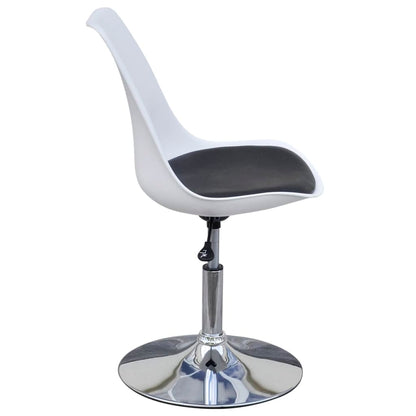 Swivel Dining Chairs 2 pcs White and Black Faux Leather