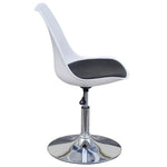 Swivel Dining Chairs 2 pcs White and Black Fau Leather