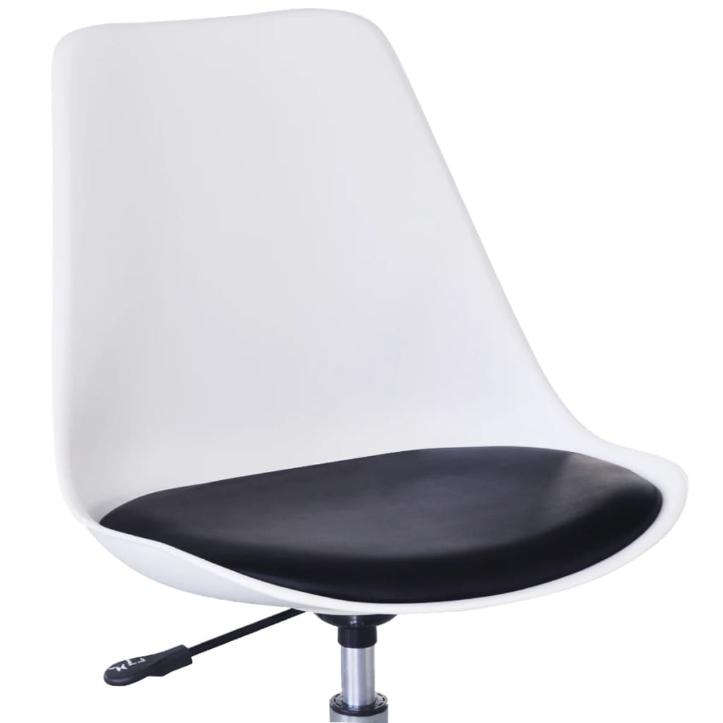 Swivel Dining Chairs 2 pcs White and Black Faux Leather