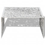Coffee Table Silver Geometric Openwork Design Aluminium