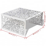 Coffee Table Silver Geometric Openwork Design Aluminium