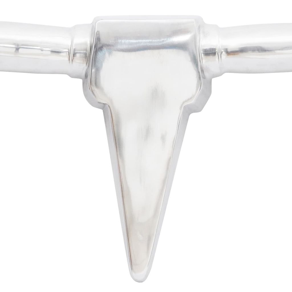 Wall Mounted Aluminium Bullâ€™s Head Decoration Silver 125 cm