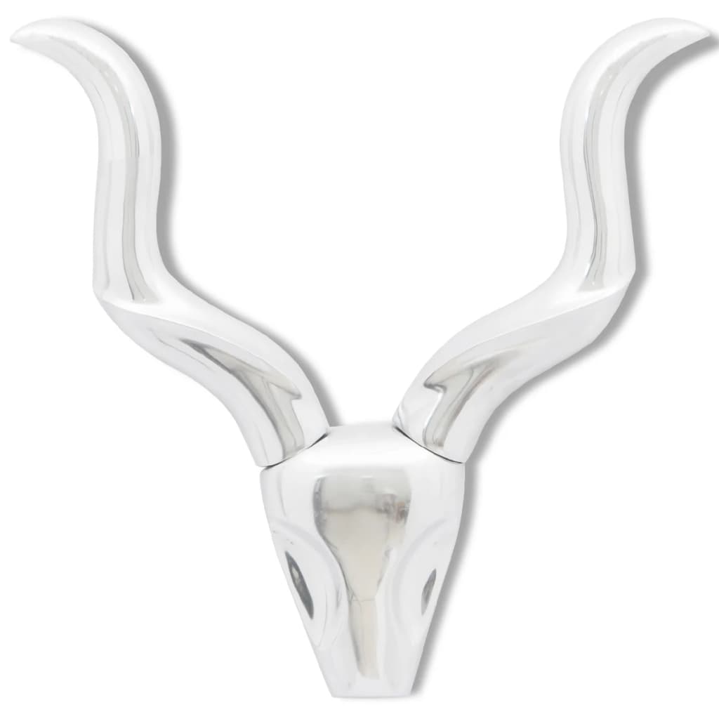 Wall Mounted Aluminium Gazelle's Head Decoration Silver 50 cm