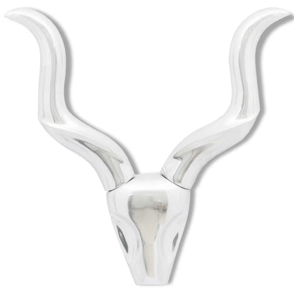 Wall Mounted Aluminium Gazelle's Head Decoration Silver 50 cm