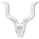 Wall Mounted Aluminium Gazelle's Head Decoration Silver 50 cm