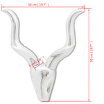 Wall Mounted Aluminium Gazelle's Head Decoration Silver 50 cm