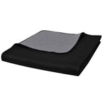 Double-sided Quilted Bedspread--Black/Grey