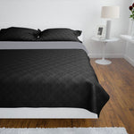 Double-sided Quilted Bedspread(Black/Grey)
