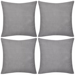 4 Grey Cushion Covers Cotton 50 x 50 cm