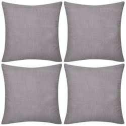 4 Grey Cushion Covers Cotton 80 x 80 cm
