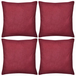 4 Burgundy Cushion Covers Cotton 40 x 40 cm
